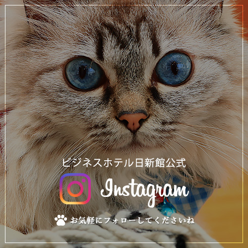 ビジネスホテル日新館の公式インスタグラム。お気軽にフォローしてくださいね。
